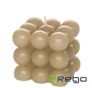 Burbuļsvece Cube bēšīgs 6cm