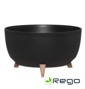 4Living puķu pods Rome Line ar kājām 47cm melns