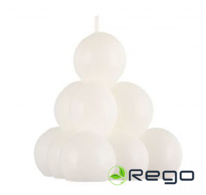 Burbuļsvece piramīda balta 7cm