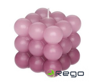 Burbuļsvece kubs 3 toņu violēts 6cm