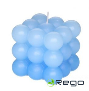 Burbuļsvece kubs 3 toņu zils 6cm