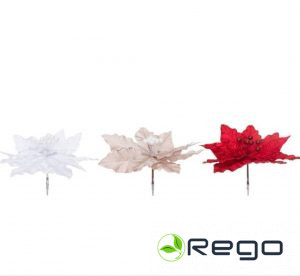 Winteria puansetija ar klipsi 30cm mix