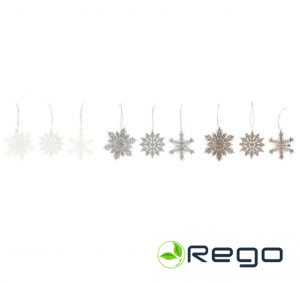 Winteria rotājums Sniegpārsla 10cm mix