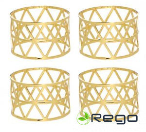 Winteria salvešu gredzeni 4gab zelta krāsā