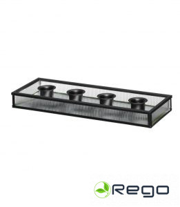 4Living adventes svečturis melns stikla