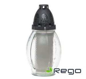 Svece stikla ar melnu vāku apaļa 58h