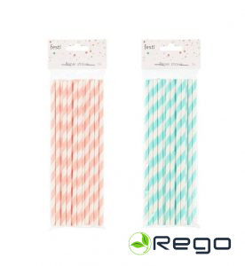 Festi papīra salmiņi pasteļkrāsās 25gab
