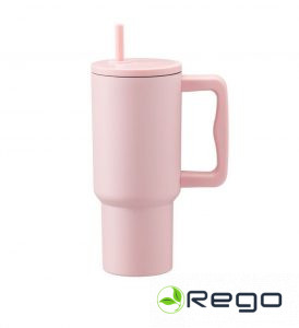 Maku Deal termo krūze ar salmiņu 900ml rozā