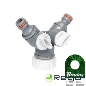 Trīsdaļīgs konektors WHITE LINE ar ventīļiem 1"-3/4" F