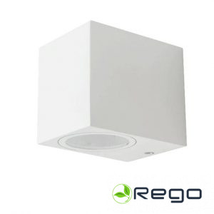 V-tac Fasādes lampas karkass, kvadr. formas, balts, vienvirz. IP44 1xGU10