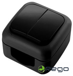 Slēdzis v/a dubultais melns IP54 Palmiye VIKO 90555102