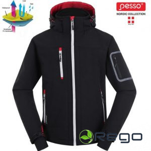 Pesso Softshell jaka ar kapuci Acropolis, melna M ACROPOLISM