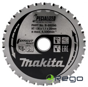 Makita Zāģripa metālam HM 136X20X1,1MM, Z-30 EFFICUT METAL