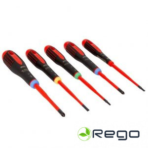 Bahco Elektriķa skrūvgriežu komplekts ERGO Slim VDE, - 5gab. (BE-9871SL)