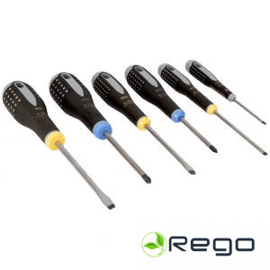 Bahco Skrūvgriežu komplekts ERGO 6 gab - PH1/2; PZ1/2; SL 4,0/5,5 (BE-9884)