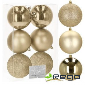 Ziemassvētku bumbiņas Springos CA0841 10cm 6gab zelta