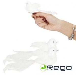 Ziemassvētku dekorācija putni Springos CA1044 2gab balti