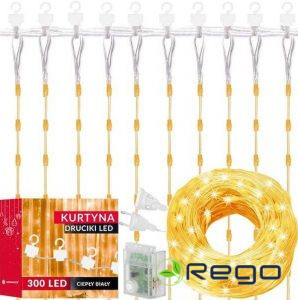 Springos eglīšu lampiņas 300LED CL0333 3x3m silti balta