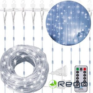 Springos eglīšu lampiņas 300LED CL0334 auksti baltas 3x3m