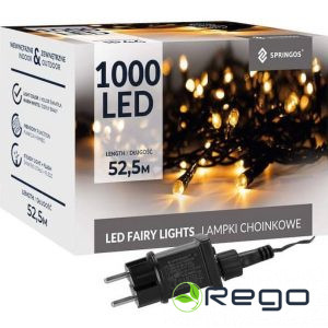 Ziemassvētku lampiņas Springos CL1001 1000LED 50m, silti balta