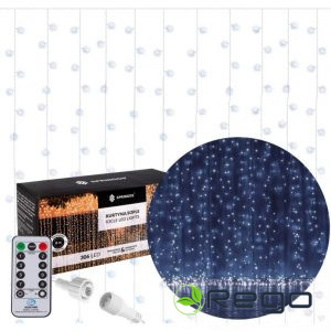 Ziemassvētku lampiņu aizkars Springos CL4000 306LED 3mx3m, auksti balta