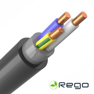 Kabelis CYKY-J 3x2.5mm. Monolīts, apaļšs, melns (100m)