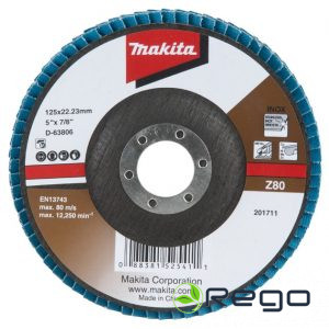 Makita Lameļu slīpdisks Economy type 125x22.23 Z80 Metālam, Inox (D-63806)