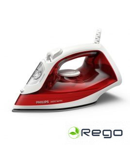 PHILIPS 2000 sērijas Tvaika gludeklis, 2000W, sarkans,