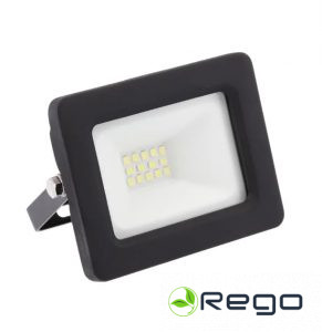 GTV G-TECH LED prožektors, 10 W, 800 lm, 4000K, AC220-240V, IP65, 120°, melns