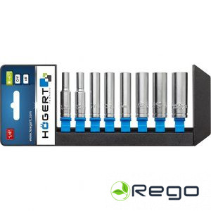 Hogert HT1A886 Garās muciņas, 1/4", 8 gab.