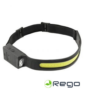 Hogert HT1E426 COB USB LED galvas lukturis, 5 funkcijas