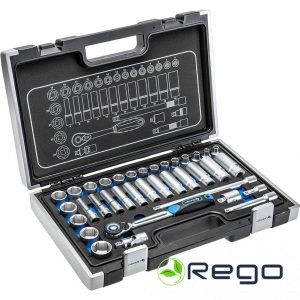 Hogert HT1R465 Muciņu komplekts ar sprūdatslēgu 36 gab., 3/8"