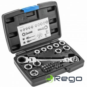 Hogert HT1R491 Muciņu un uzgaļu komplekts, ar sprūdatslēgu