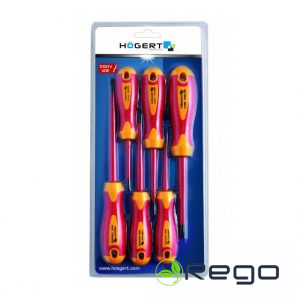 Hogert HT1S996 Izolētu skrūvgriežu 1000V komplekts, S2. 6gab.