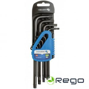Hogert HT1W816 L-veida garo TORX atslēgu komplekts, T10-T50, 9gab.