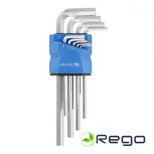 Hogert HT1W821 HEX sešstūra atslēgu komplekts, garās, 9gab.