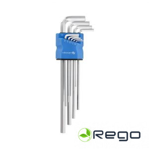 Hogert HT1W822 Hex sešstūra atslēgu komplekts, extra garas, 9gab.