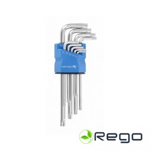 Hogert HT1W830 TORX sešstūra atslēgu komplekts, garās, 9gab.