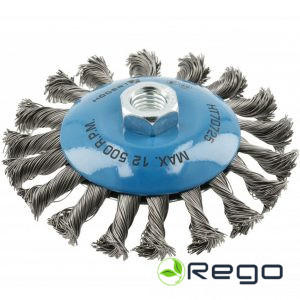 Hogert HT7D724 Disku birste 100 mm, tērauda stieple 0.3 mm, M14