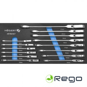 Hogert HT7G147 Atslēgu komplekts, ar sprūdrata mehānismu, 14gab