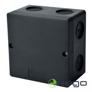 Nozarkārba v/a 101x101x47mm melna ar vāku UV IP66 KSK 100 FA