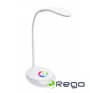 GTV LED galda lampa GALACTIC, 3 W, 120 lm, 4000K, 5V, RGB, USB uzlādes ligzda, balta