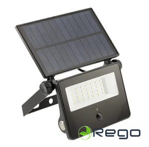 GTV LED saules prožektors ar kustības sensoru LUMOS II, 3000 lm, 6400K, 2x2600 mAh nomaināmi, IP65,