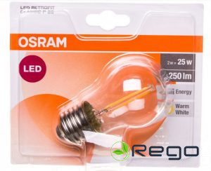 OSRAM LED spuldze Retrofit Filament 2,5W, E27, 2700K