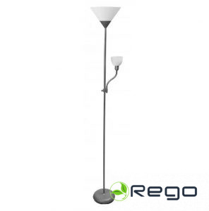 GTV Grīdas lampa BENFICA 2, 1xE27, 1xE14, pelēka