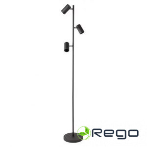 GTV Grīdas lampa VENETO, IP20, 3*GU10, melna