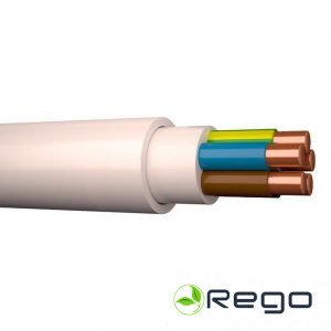 Kabelis NYM-J, 5x6m2, balts monolits (100m)