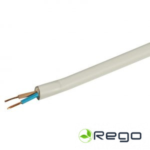 Kabelis NYM-O 2x2.5mm. balts, monolīts (100m)