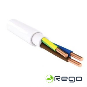 Kabelis NYM-J 3x1.5mm. balts, monolīts, apaļšs