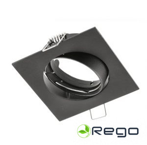 GTV Prožektora korpuss PORTO-K ar regulēšanu, IP20, kvadrātveida, melns